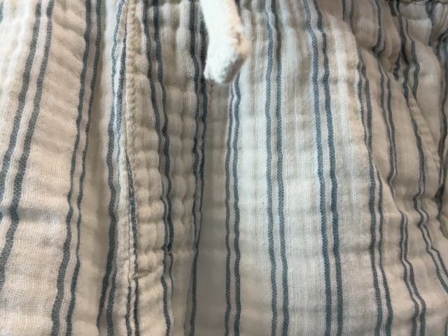 5/5T, Zara, White, Gauzy blue vertical striped drawstring shorts