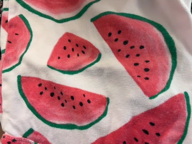 12 mo, Carter's, Pink, Watermelon print flutter strap bodysuit
