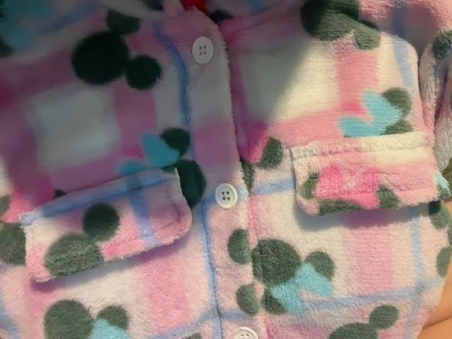 4/4T, Disney, Pink, Mickey & Minnie Mouse plaid cozy button-up shirt / shacket