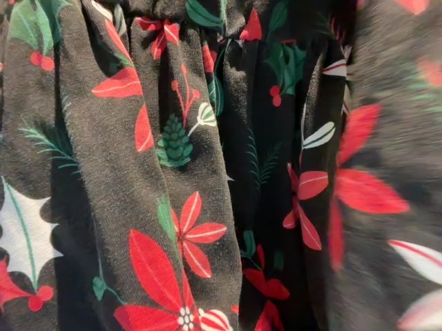 4/4T, Monica + Andy, Black, Long-sleeve poinsettia & holly holiday dress