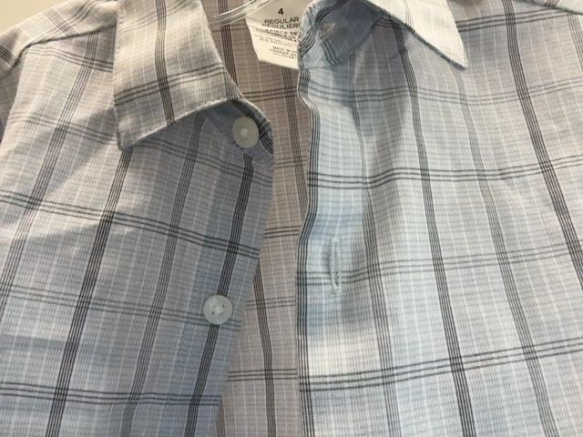 4/4T, Van Heusen, Grey, Thin plaid long-sleeve button-down shirt