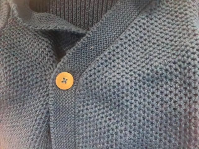 3 mo, Monica + Andy, Blue, Single button knit cardigan sweater