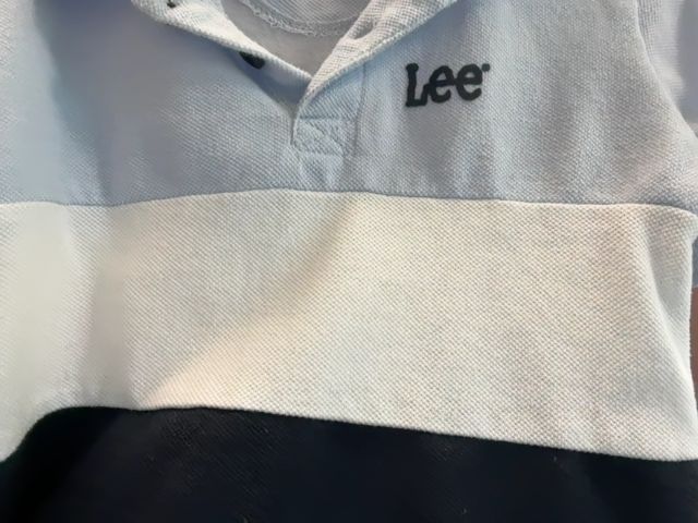 4/4T, Lee, Blue, Color block short-sleeve polo shirt