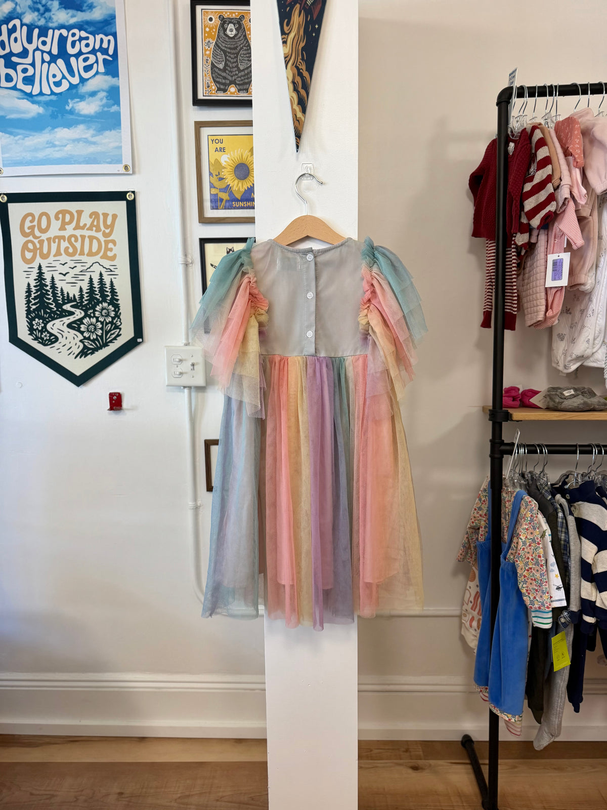 6-7, Lola + The Boys, Pink, Rainbow tulle dress