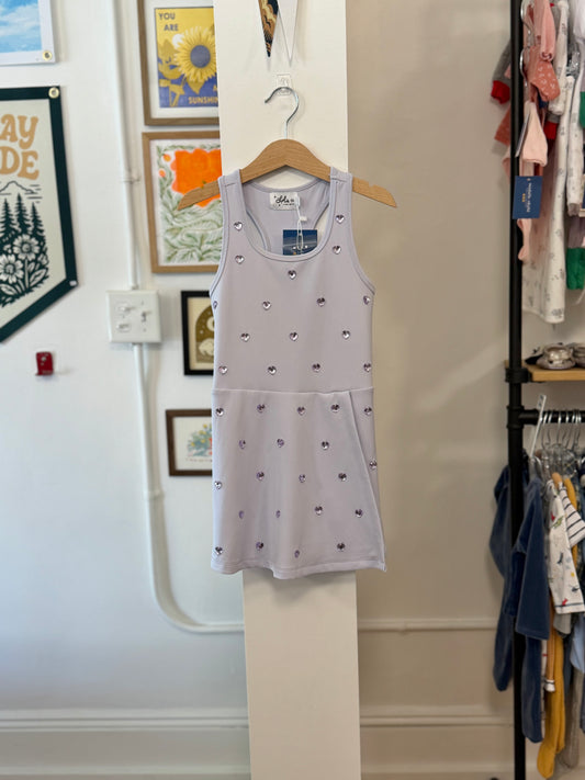 5/5T, Lola + The Boys, Purple, NEW w/o tags - Sleeveless activewear tennis dress with heart gems