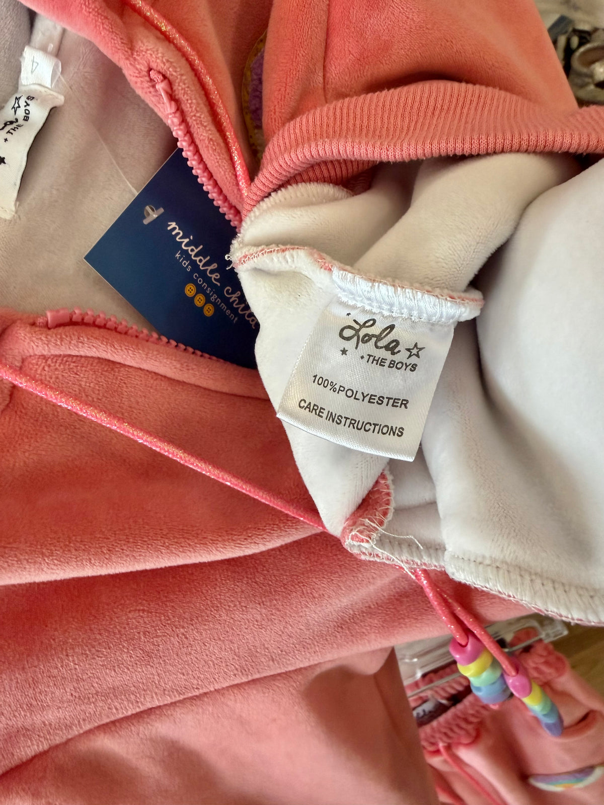 4/4T, Lola + The Boys, Pink, Sparkle unicorn ice cream hoodie + pants SET