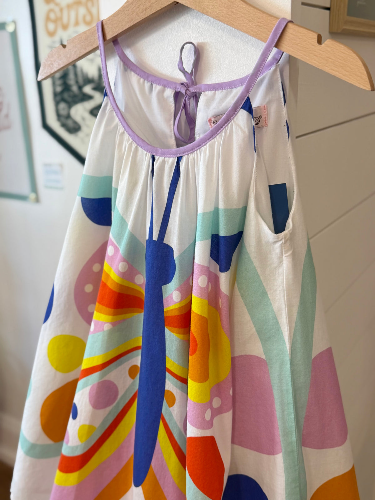 4/4T, Halabaloo, White, Spaghetti strap butterfly dress