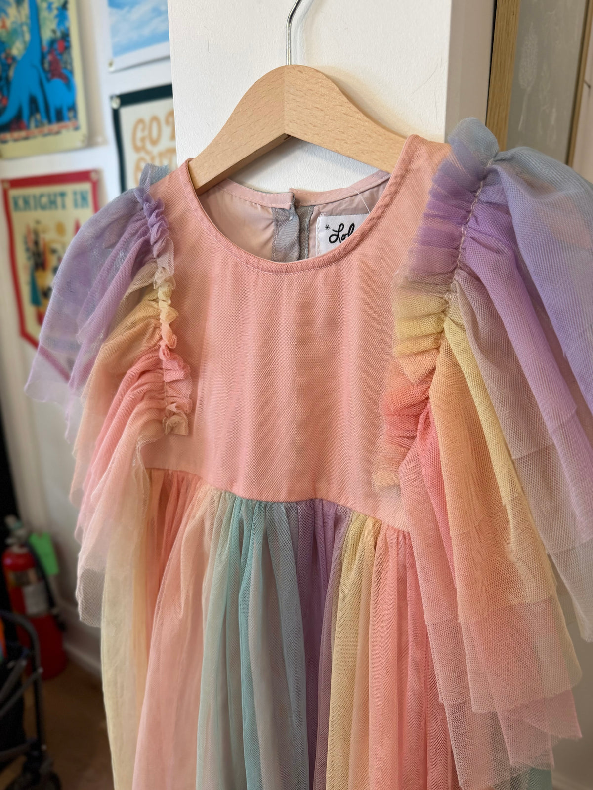 6-7, Lola + The Boys, Pink, Rainbow tulle dress