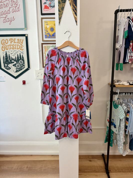 8, Tea Collection, Purple, NEW w/ tags - Ikat thistle long-sleeve dress