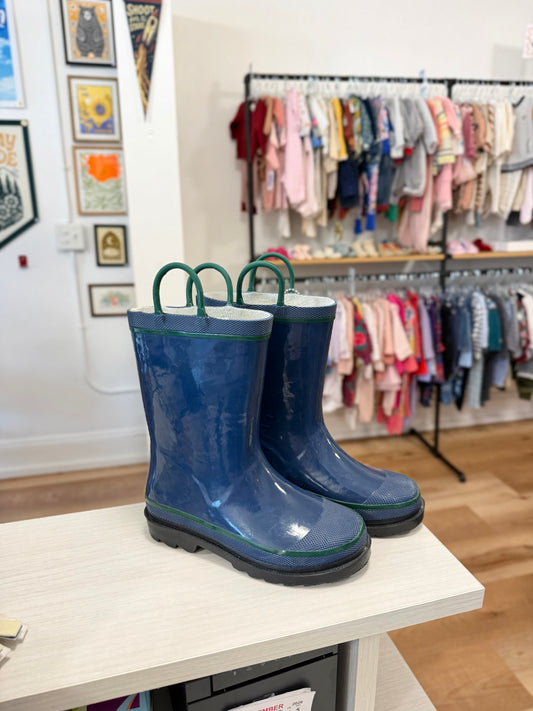 Size 12, Western Chief, Blue, Rain boots, green accents