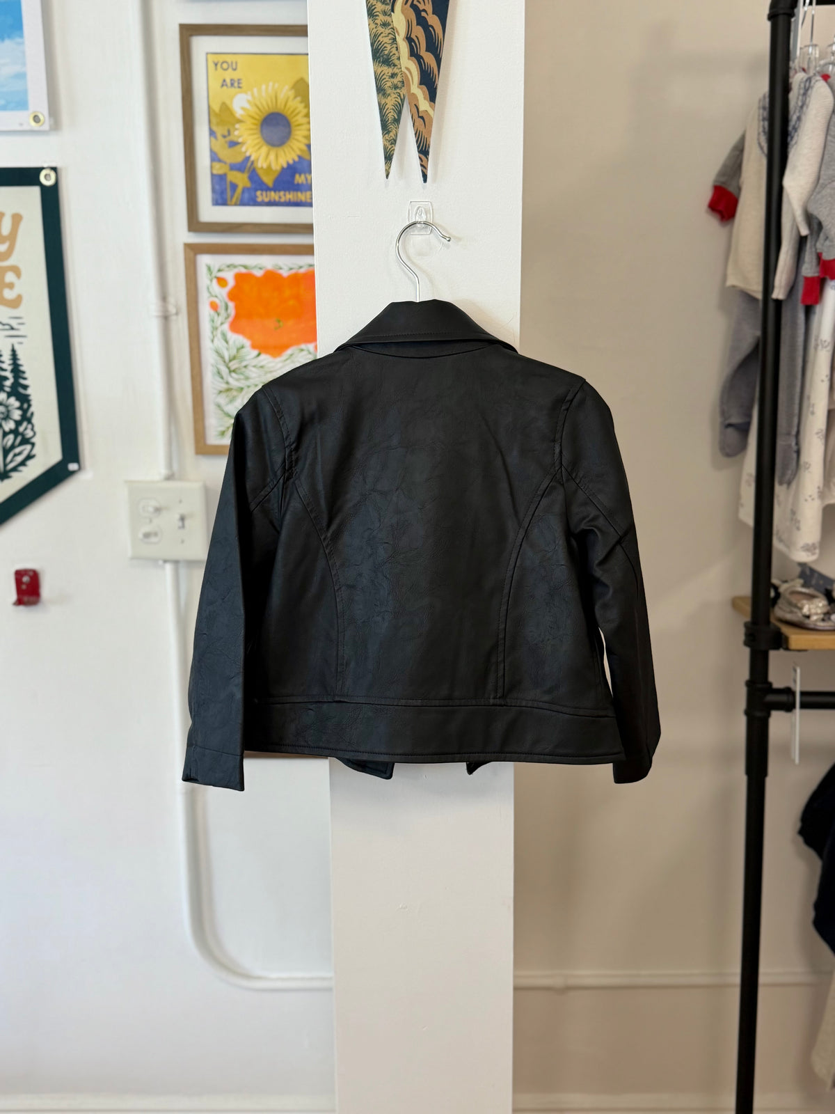 4/4T, babyGap, Black, Faux leather zip moto jacket - NEVER WORN