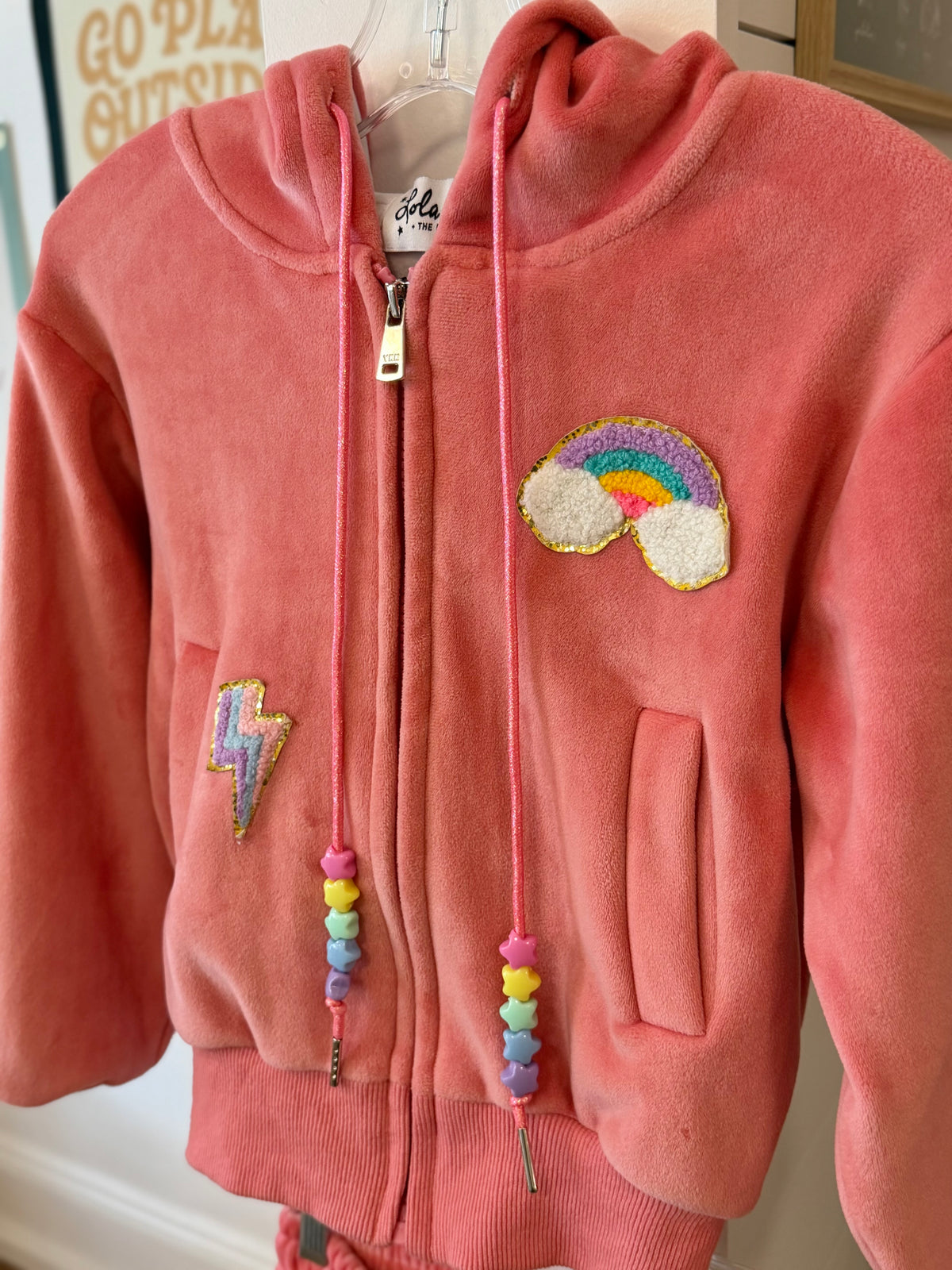 4/4T, Lola + The Boys, Pink, Sparkle unicorn ice cream hoodie + pants SET