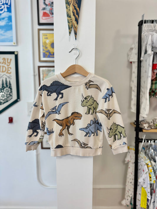 3-4, H&M, Cream, Dinosaur sweatshirt