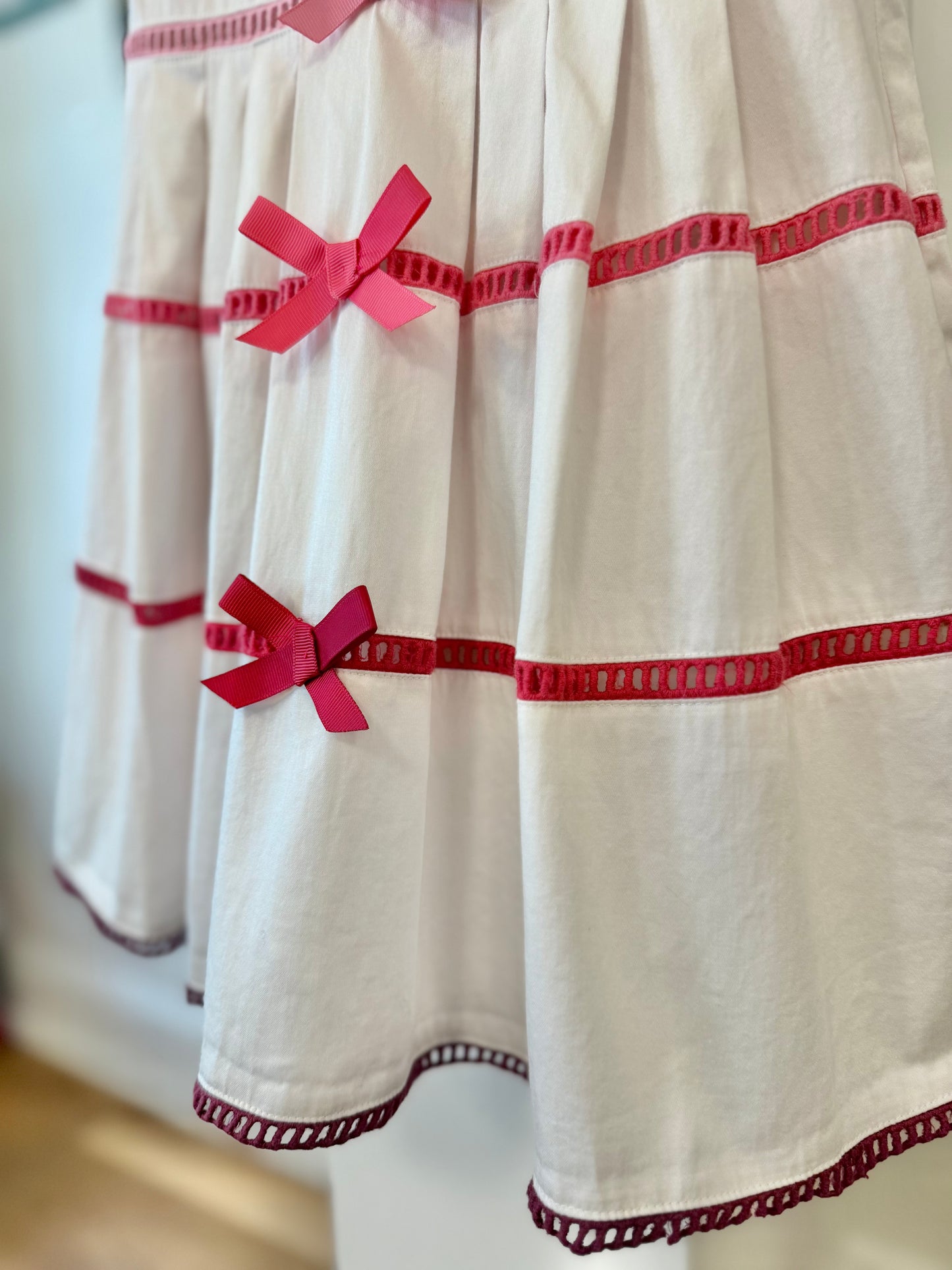 6, J.Crew Factory, White, Ombre bows & windowpane lace sleeveless dress