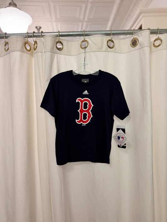 5-6, Adidas, NAVY, NEW w/ tags - Boston Red Sox red B logo t-shirt