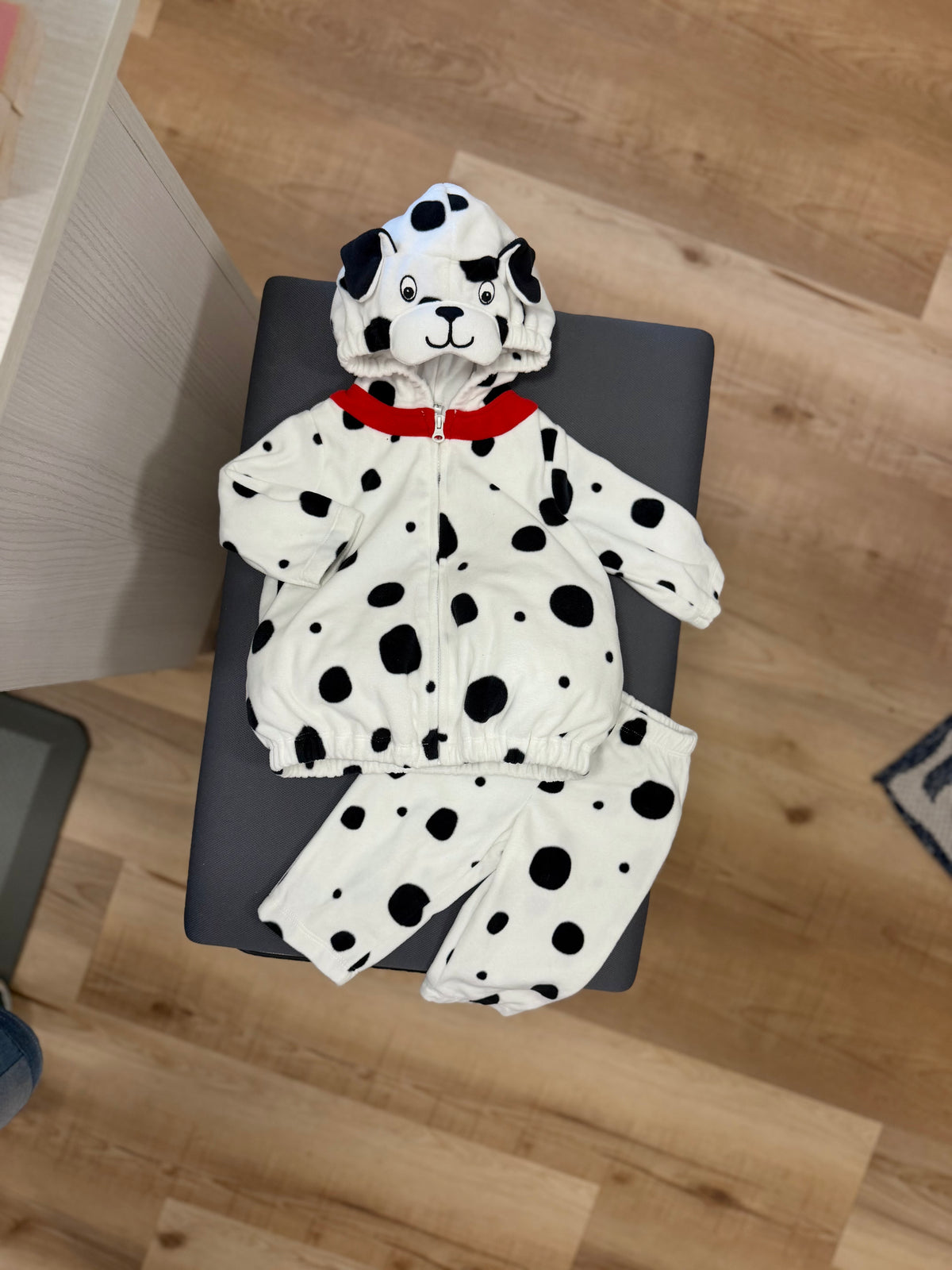 3-6 mo, Carter's, White, Dalmatian hooded zip costume + pants SET