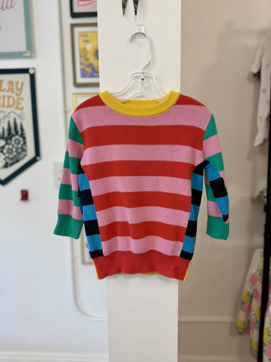 2/2T, Stella McCartney, Multicolor striped ribbed pullover sweater