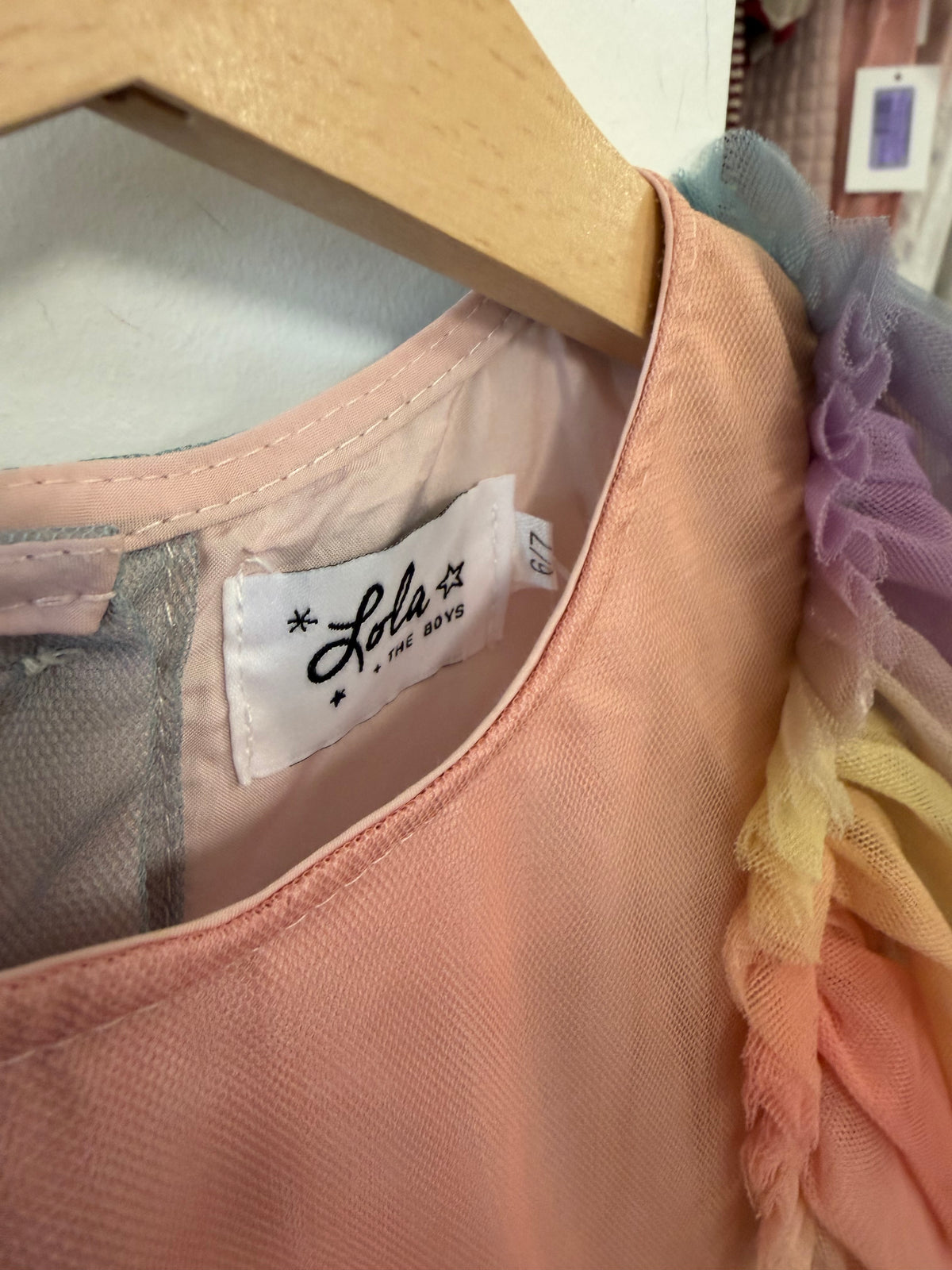 6-7, Lola + The Boys, Pink, Rainbow tulle dress