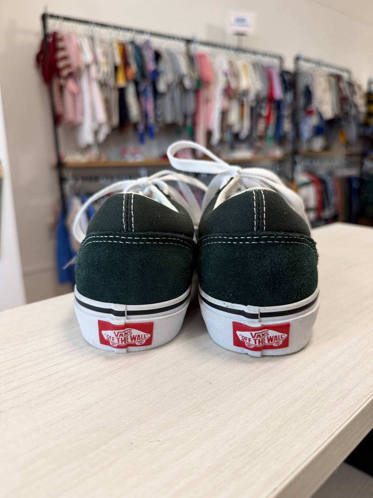 Size Youth 4, Vans, Green, NEW w/o tags- Old Skool suede & canvas lace-up sneakers