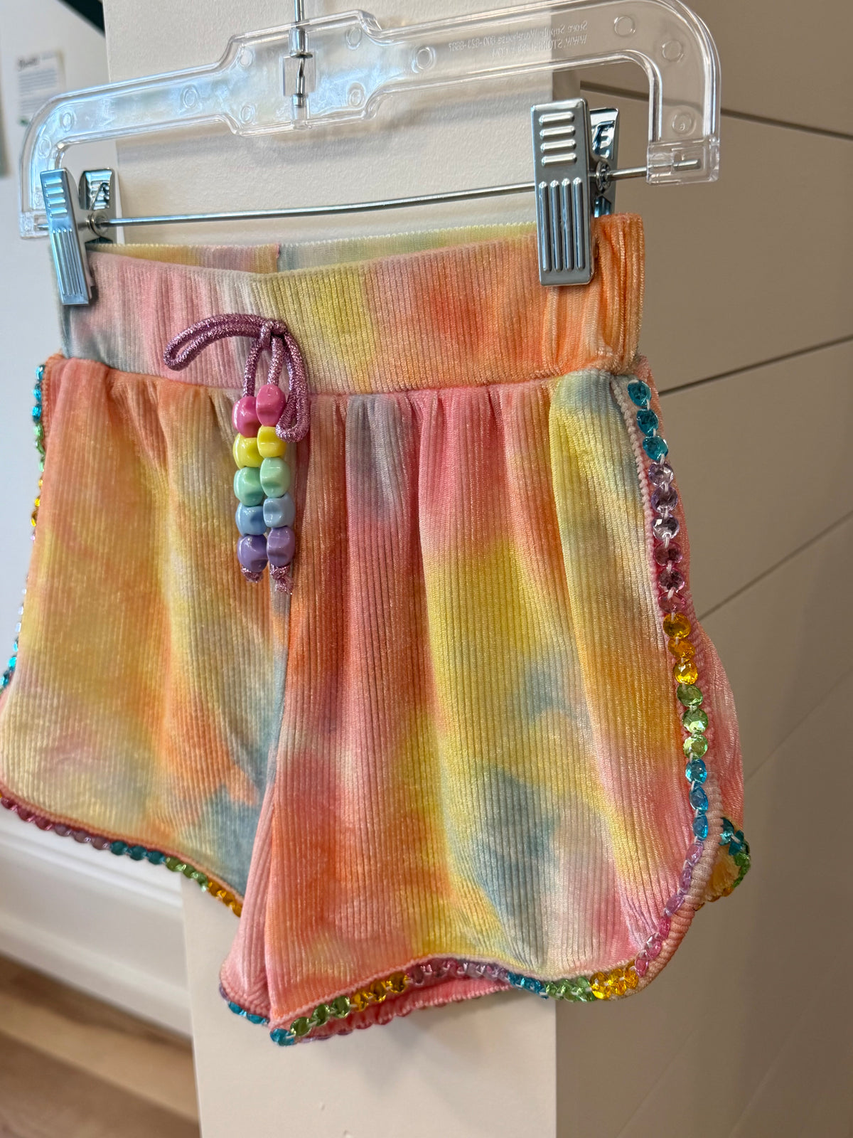 4/4T, Lola + The Boys, Pink, Ribbed rainbow gem tank top + shorts SET