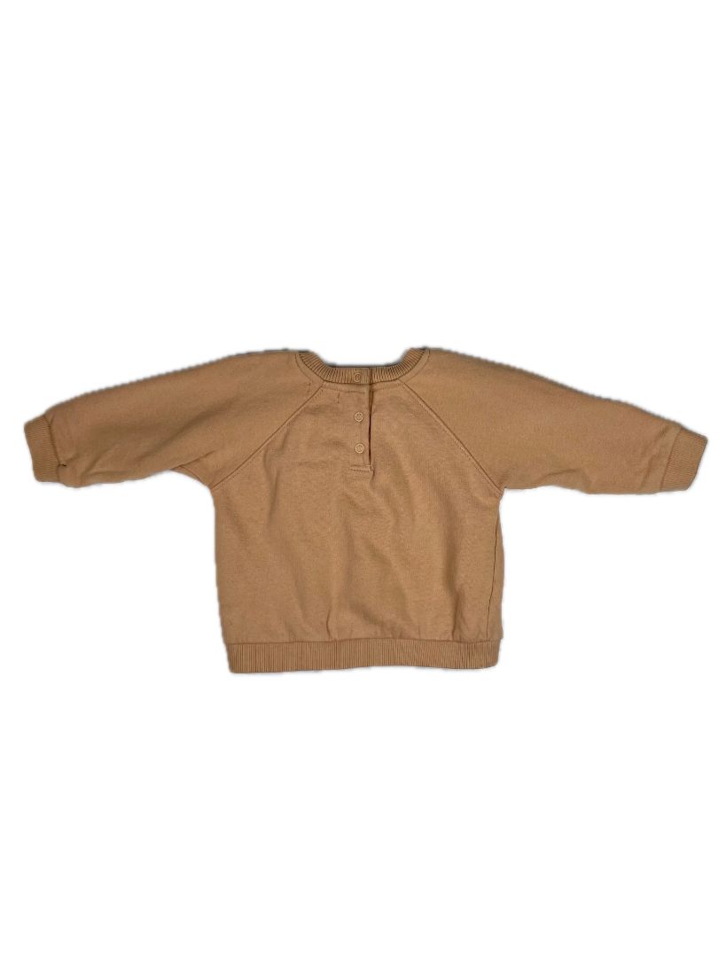 18 mo, Émile et Ida, Brown, Monkey sweatshirt w/ 3D ears and stick-out tongue pocket