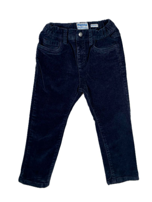 24 mo, Mayoral, Blue, Slim fit corduroy pants, adjustable