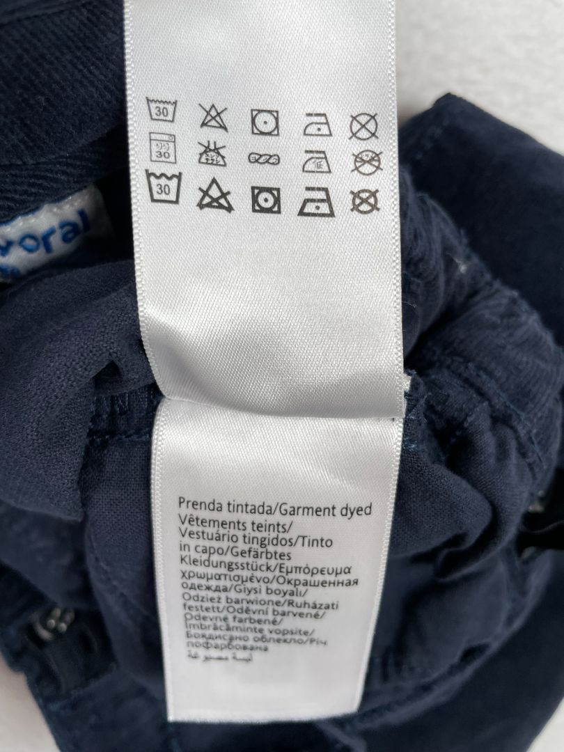 24 mo, Mayoral, Blue, Slim fit corduroy pants, adjustable