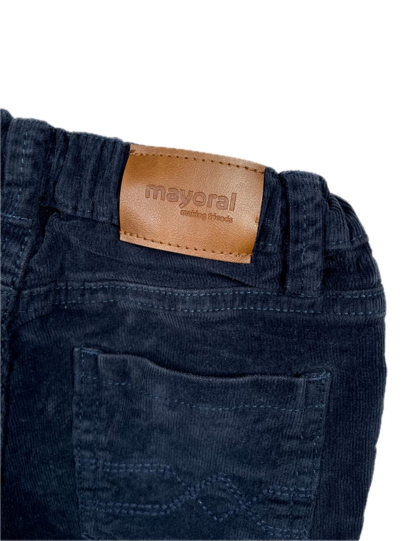 24 mo, Mayoral, Blue, Slim fit corduroy pants, adjustable