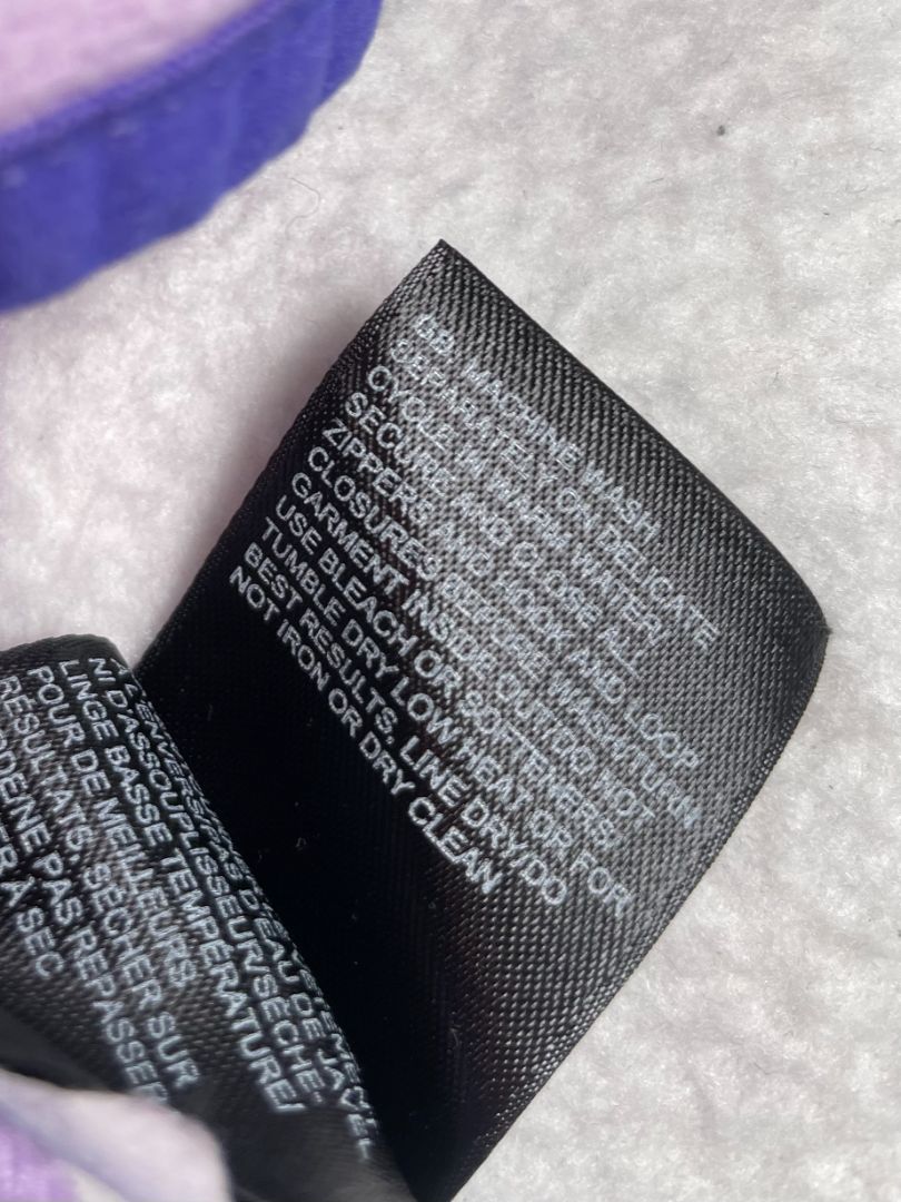 3-6 mo, The North Face, Purple, Fleece zip-up hooded jacket, contrast trim