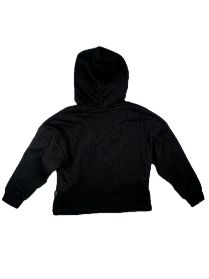 6, PUMA, Black, New w/ tags - Cropped pullover hoodie w/ silver logo