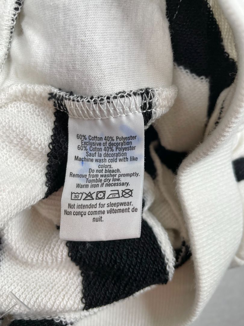 18-24 mo, Janie and Jack, White, Black striped French terry pull-on shorts, decorative tie