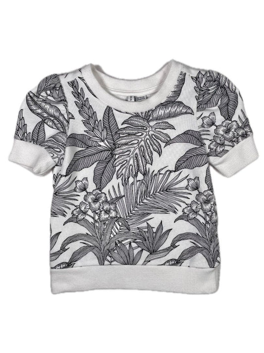 18-24 mo, Janie and Jack, White, Tropical print short-sleeve sweater
