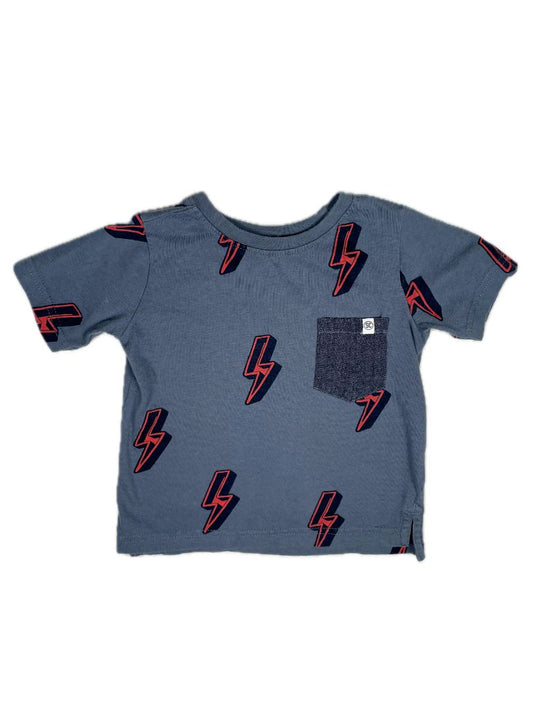 18 mo, Sovereign Code, Blue, Red lightning bolt t-shirt with pocket