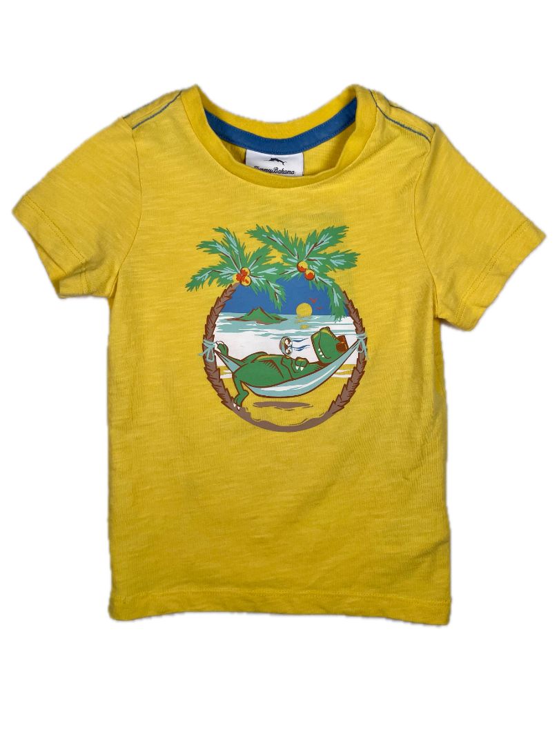 3/3T, Tommy Bahama, Yellow, Beach dinosaur t-shirt