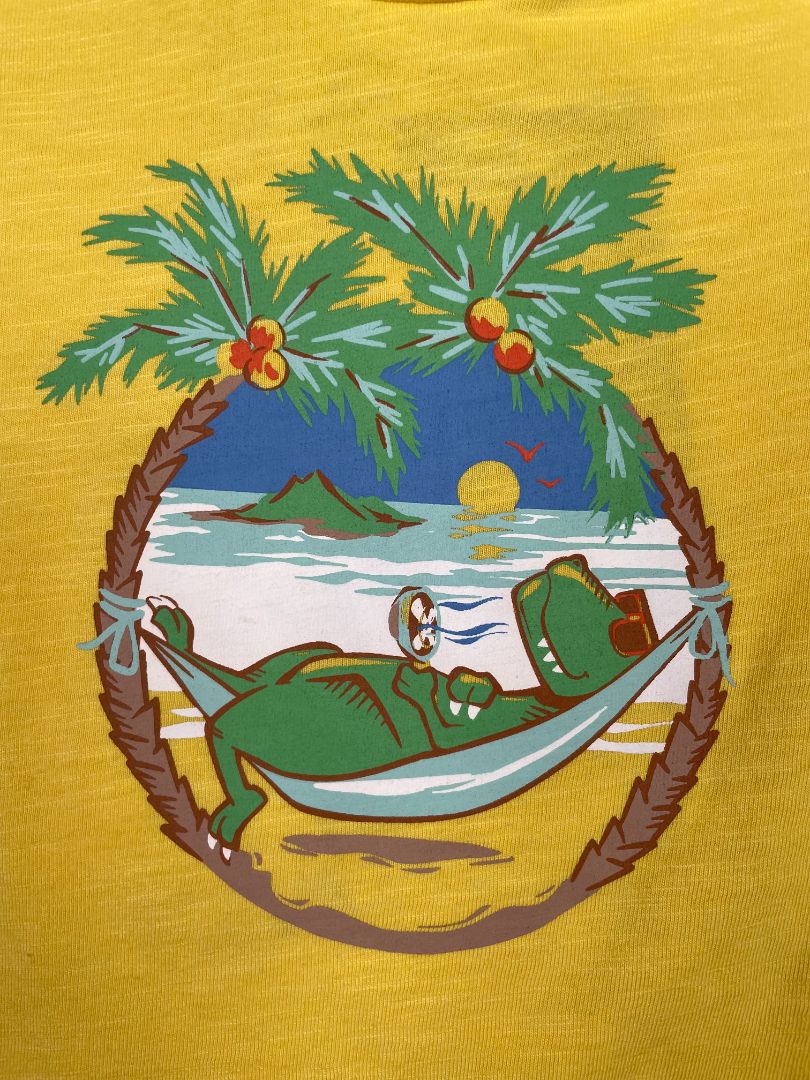 3/3T, Tommy Bahama, Yellow, Beach dinosaur t-shirt
