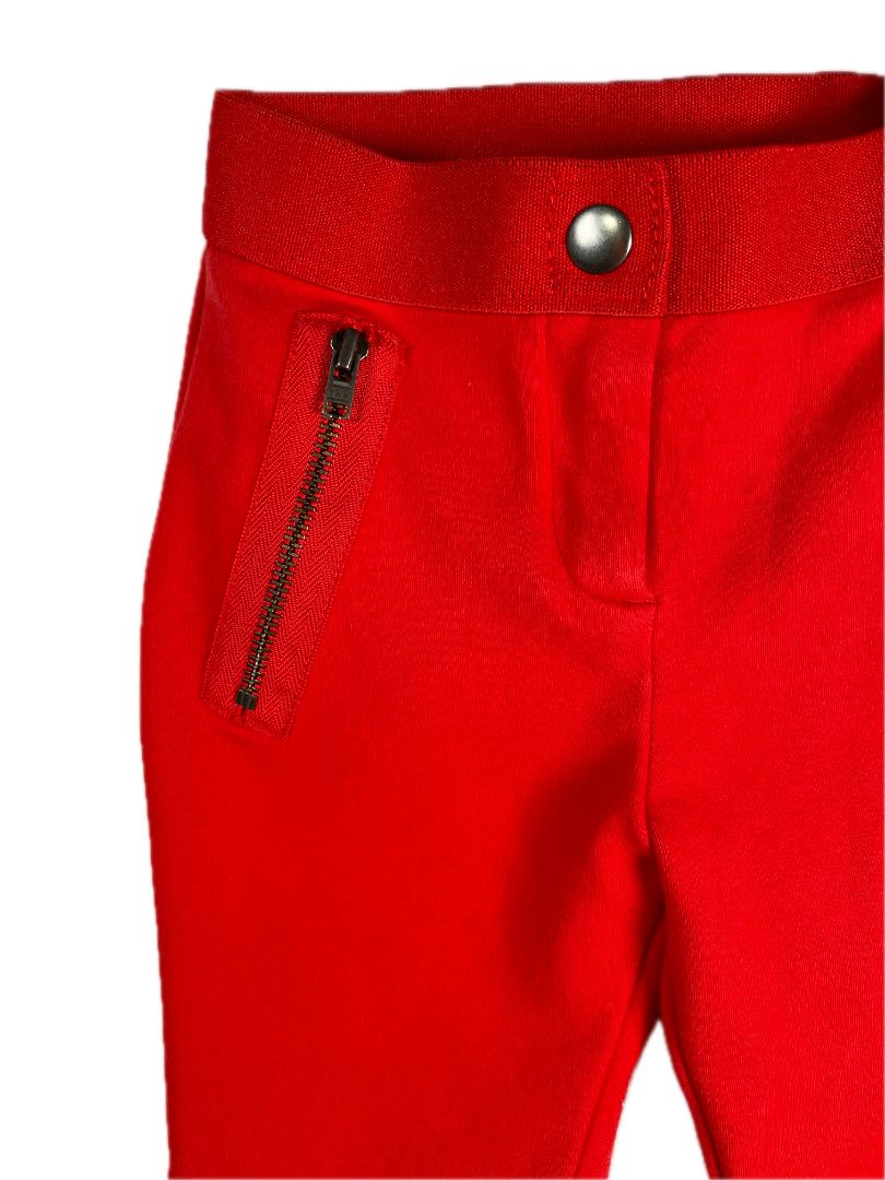 3/3T, J.Crew Crewcuts, Red, Dress leggings w/ zippers; medium cotton + stretch, waistband w/ snap