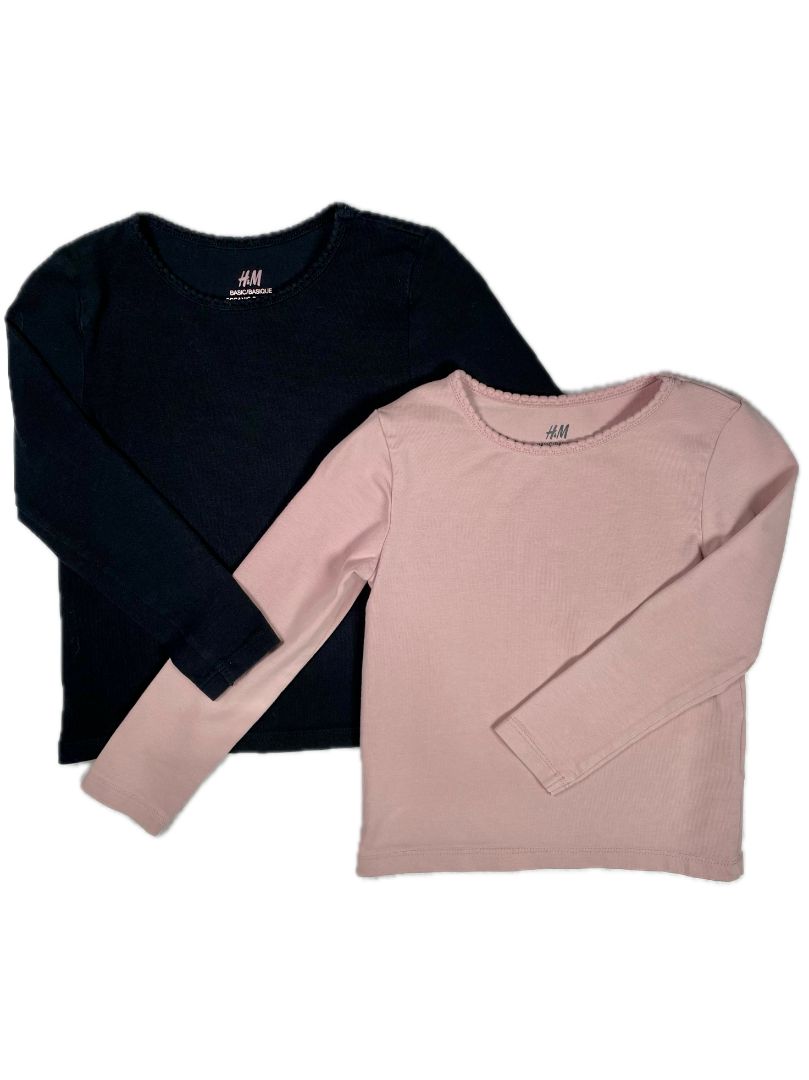 2-4Y, H&M, Two-pack long-sleeve shirts, cotton + stretch [2]