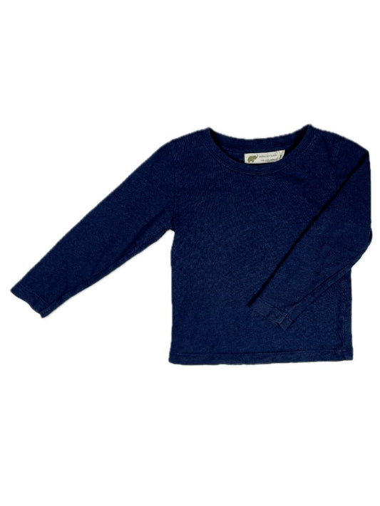 2/2T, Monica + Andy, Blue, Solid long-sleeve shirt, organic cotton