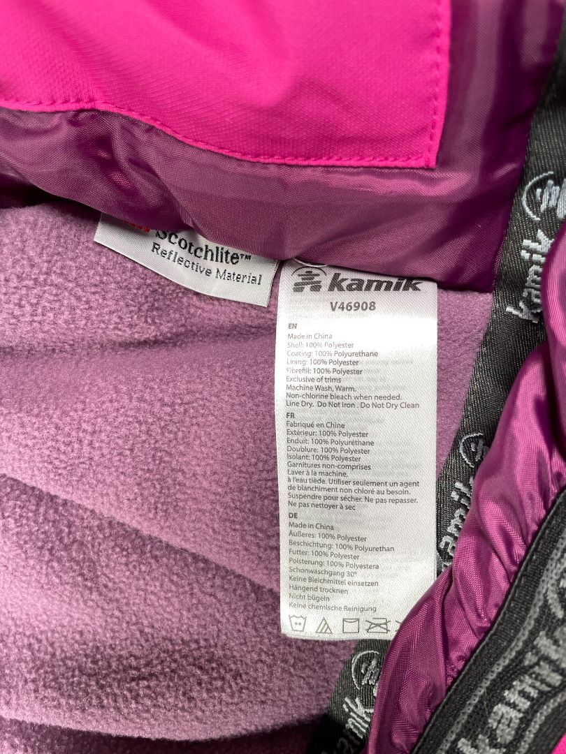 3/3T, Kamik, Pink, Evie ski insulated winter jacket, removable hood, grow cuffs