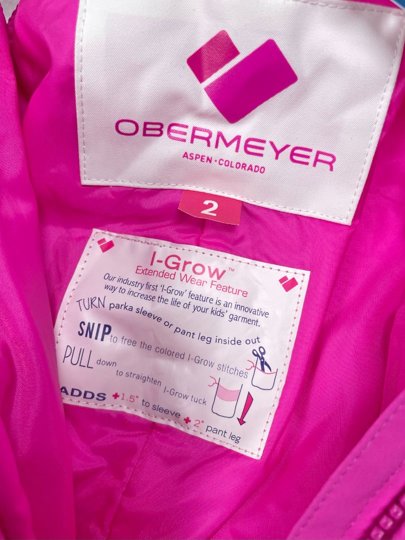 2/2T, Obermeyer, Pink, Snoverall snow bib pants
