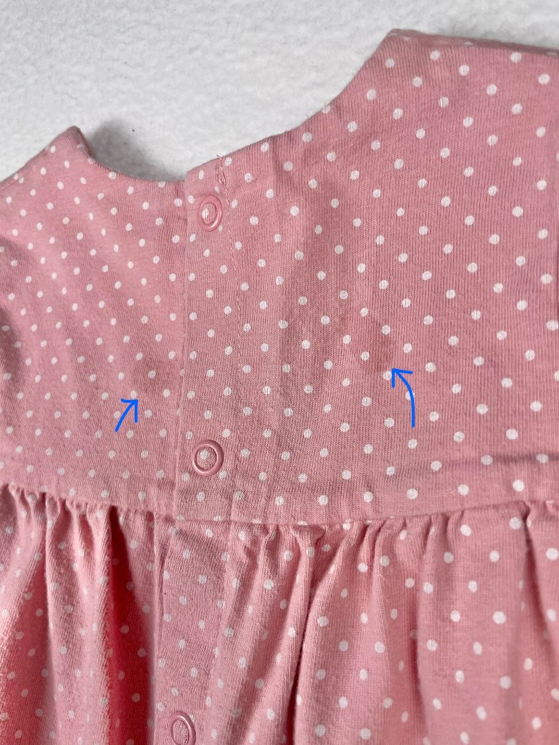 6-12 mo, Boden, Pink, Polka dot appliqué bunny + carrots long-sleeve dress, snap-up back