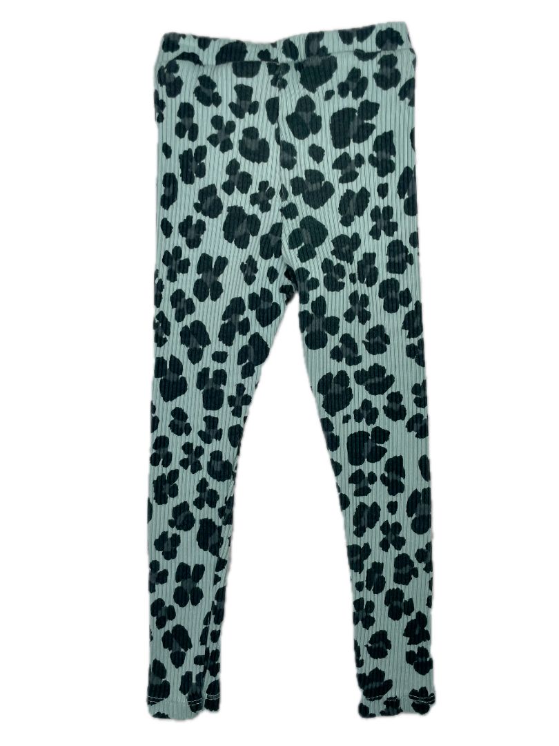 4/4T, Zara, Blue, Leopard print ribbed leggings, decorative tie