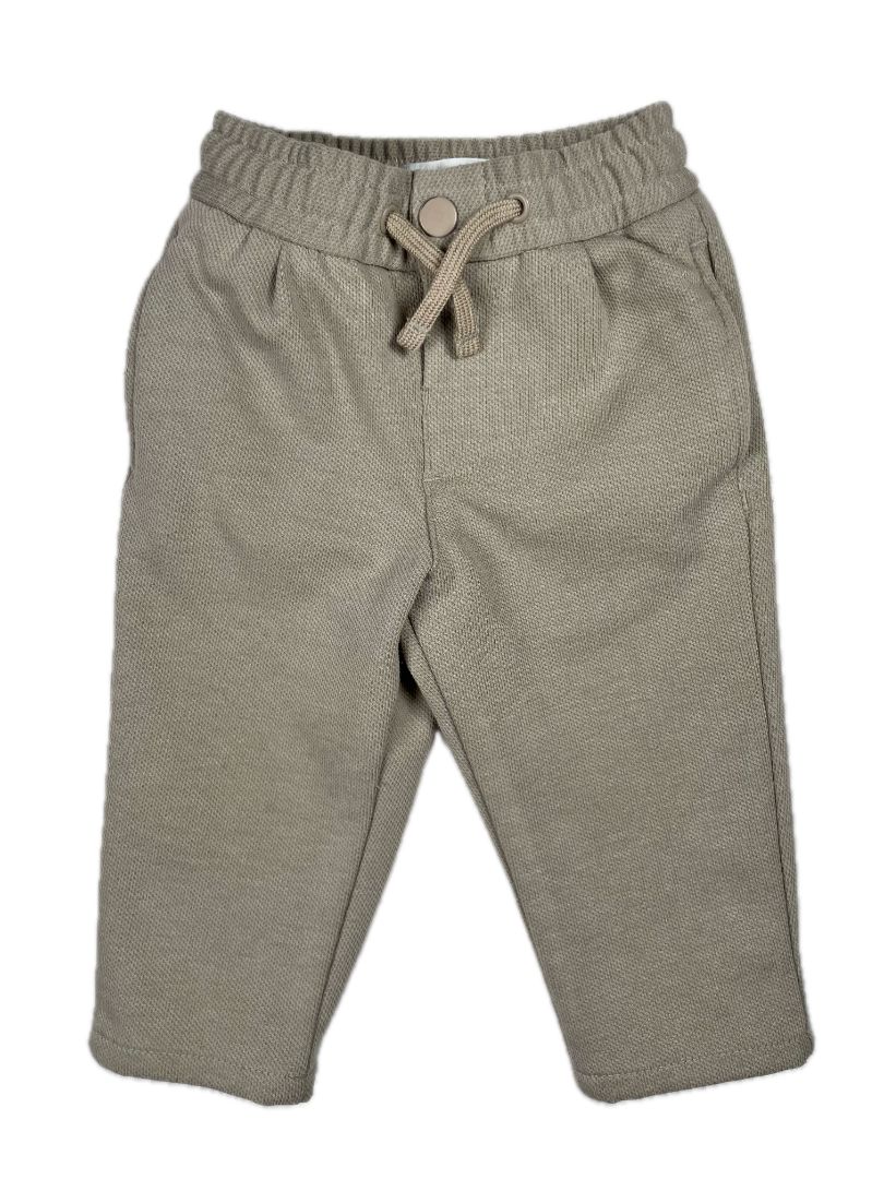 18 mo, Zara, Oatmeal, Knit pull-on pants, snap, decorative tie