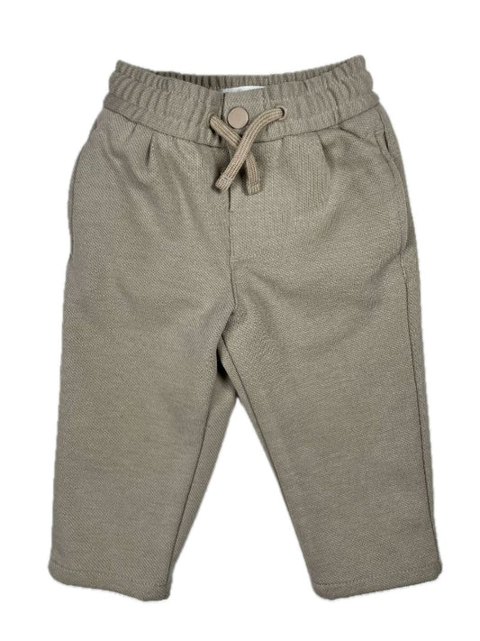 18 mo, Zara, Oatmeal, Knit pull-on pants, snap, decorative tie