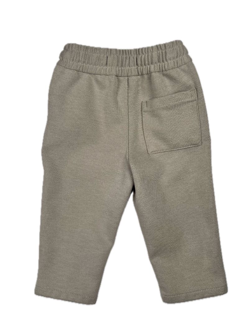 18 mo, Zara, Oatmeal, Knit pull-on pants, snap, decorative tie