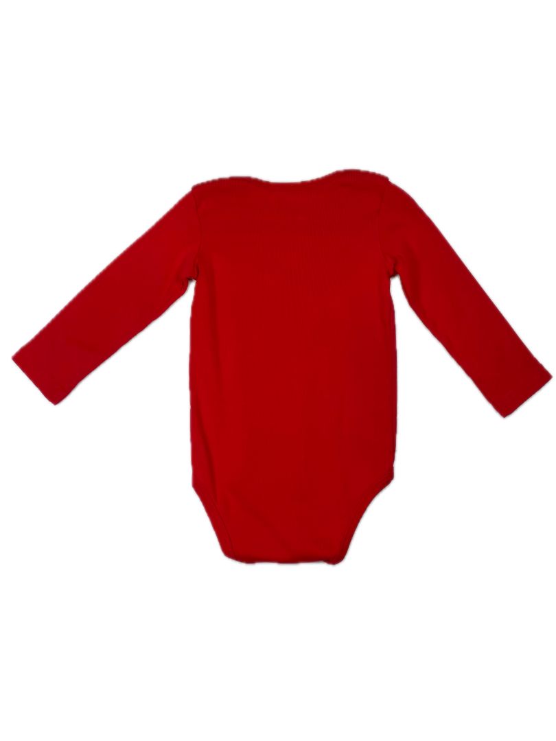 12-18 mo, Primary, Red, Solid long-sleeve bodysuit