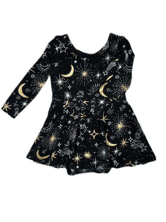 6-12 mo, Play by Little Sleepies, Black, Starry night long-sleeve bamboo skater dress w/ bodysuit