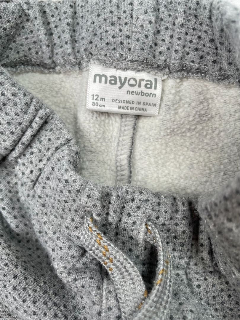 12 mo, Mayoral, Grey, Dotted drawstring sweatpants