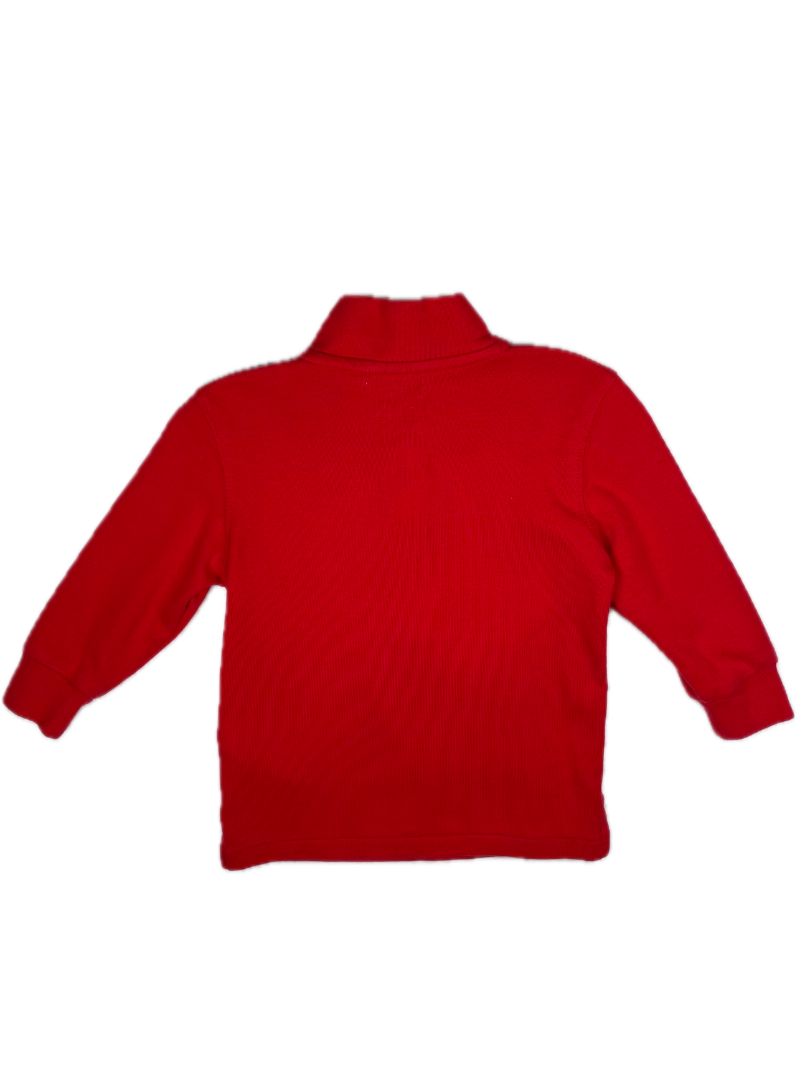 24 mo, Ralph Lauren, Red, Half-zip cotton pullover, polo emblem