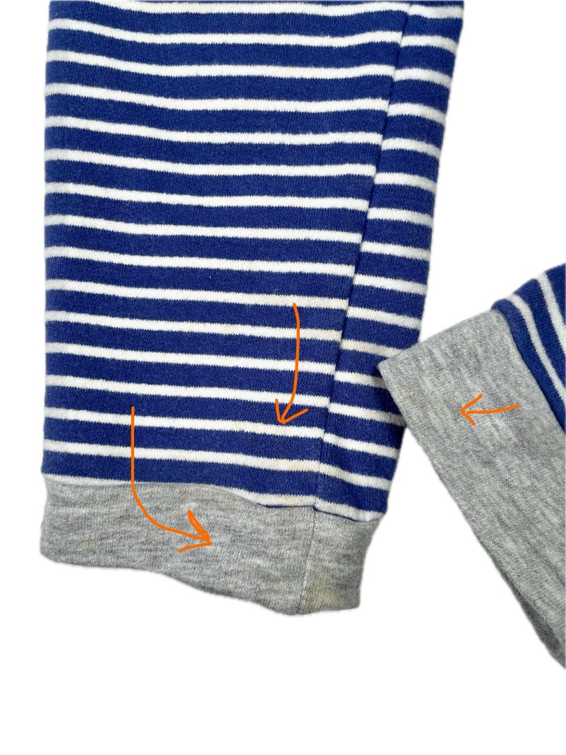 18-24 mo, Boden, Blue, Appliqué dinosaurs baseball shirt + striped drawstring sweatpants SET